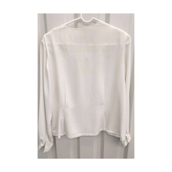 Vintage Mikado Blouse Cutouts Button Front White Cottage Fairy - Picture 5 of 6